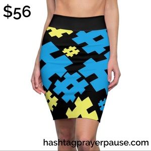 #PrayerPause Modern Slant Women's Pencil Skirt